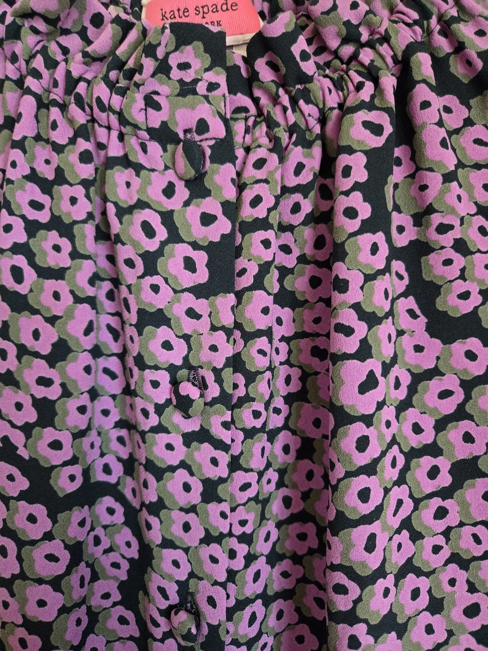 kate spade lavender and black floral blouse